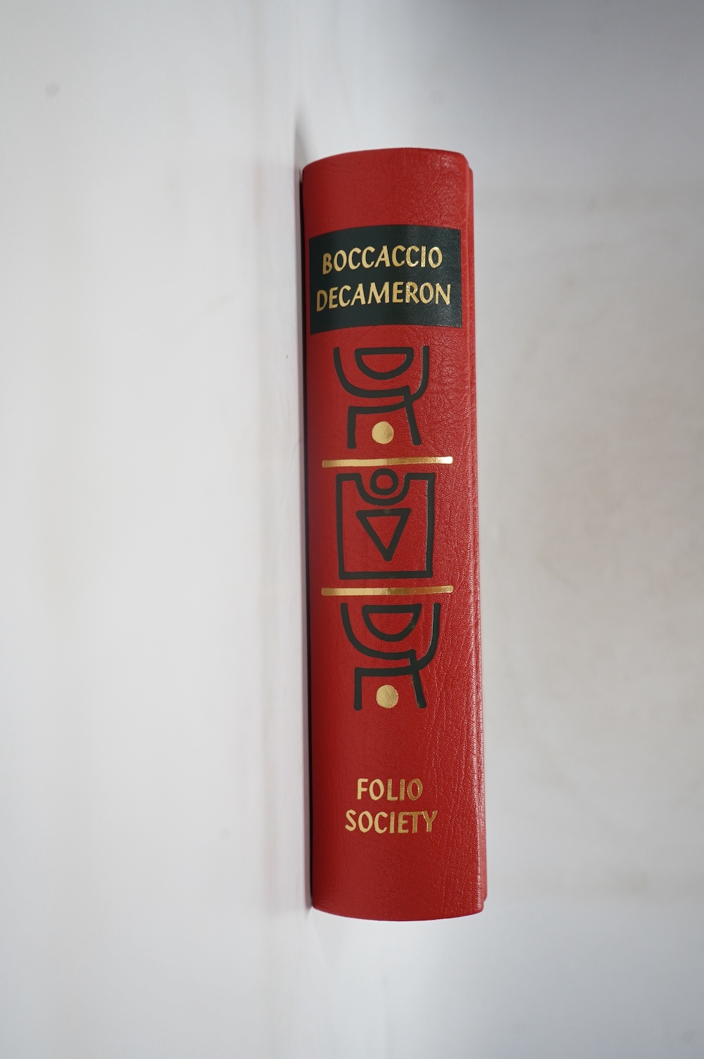 Folio Society - Boccaccio, Giovanni - The Decameron, one of 1750 specially bound, black and white illustrations, original decorative goat by Real Lachenmaier, with The Happy Art of Narration, original wrappers, together